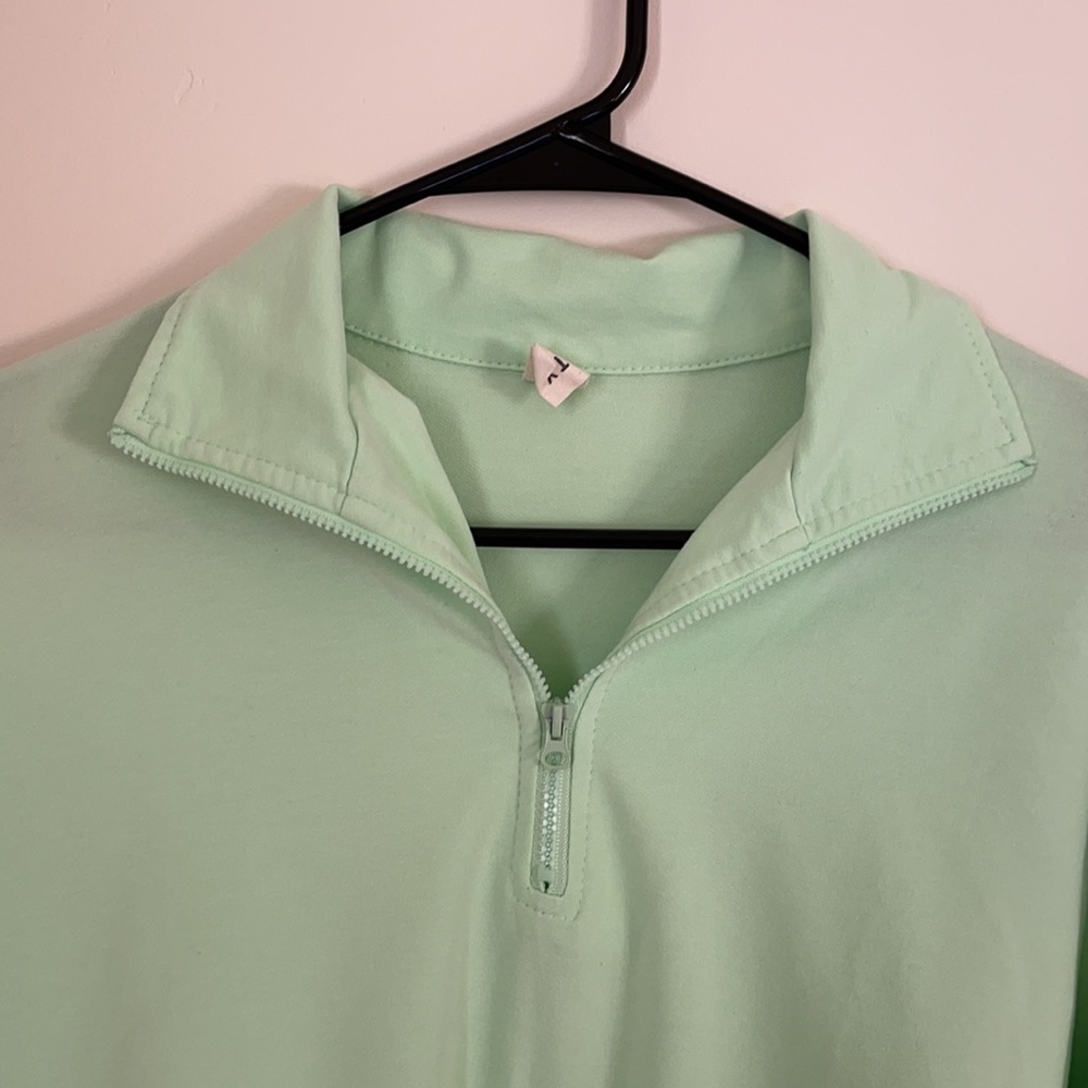 Dolls Kill Neon Green Quarter Zip - Picture 3 of 8